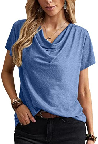 SUEH T-shirt à Col Bénitier, Pull d'été pour Femme élégant et Respirant pour l'été (XL)