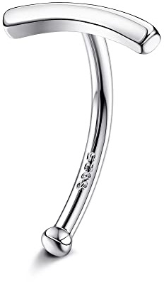 KRFY Barras de Ombligo S925 Anillo de Ombligo de Plata Esterlina 18K Chaped Hypoallergenic Curved Barel Barbell Stud 14G Joyería de Piercing de Ombligo para Mujer Niñas - 2mm End Ball