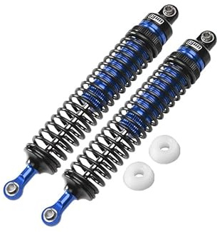 Aluminum 6061-T6 Rear Adjustable Spring Dampers (122mm) for LOSI 1/10 Hammer Rey U4 Rock Racer-LOS03030 Upgrades - Blue