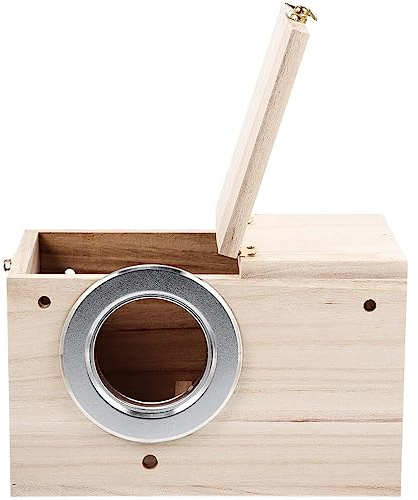 POPETPOP Bird Nesting Box Wooden Bird House Pet Art Adornment Comfortable Sleep Nest Home Decor