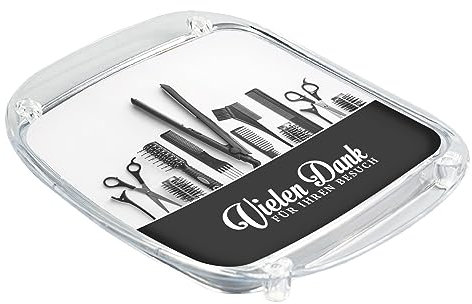 WIRKSAMWERBEN Zahlteller, Kassierteller, Geldschale für den Friseur-Salon, Acrylglas, fix & fertig montiert