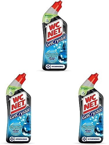 WC Net - Gelcrystal Blue Fresh, Limpiador Quitamanchas para Inodoro, Antical e Higienizante para WC, 750 ml (Paquete de 3)