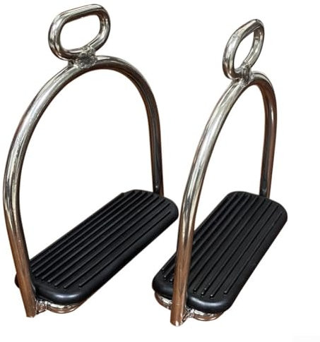 DAZZLEEX 1 paio di staffe in acciaio per equitazione equitazione con battistrada nero per equitazione versatile per western equitazione