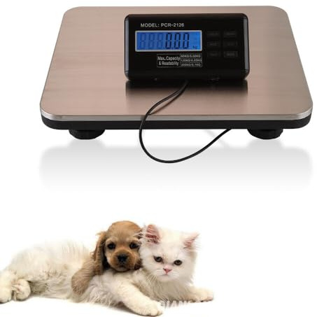 Bilancia veterinaria digitale per cani, bilancia per pacchi a piattaforma, bilancia industriale, in acciaio inox, display LCD, max 300 kg