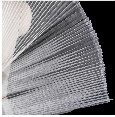 Yurosiay Weiß Plissee Tüllstoff 150cm Breite Plissierter Stoff Starre Tüllstoff DIY Organza Stoff Transparent Plissee Stoff Meterware Dekostoff Hochzeit Gerüschter Plissierter Stoff für Nähen 3m