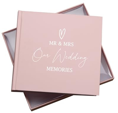 Our Wedding Day Memories Photo Album, Holds 50 6x4 inch Photos, 18.5x19.5cm, Pink