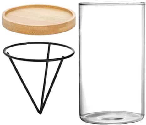 Vaso per Avocado con Base in Legno - Iniziale in Vetro per Coltivazione e Germogli