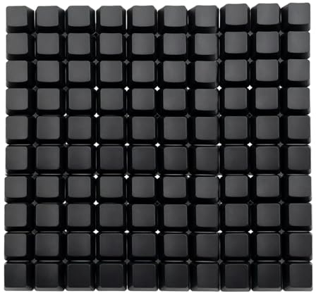 BoaJAJUHU 100 stycken OEM-profil, tomma tangentkåpor, PBT, regnbåge, blandade färger, 1U R4, knappkåpa för MX-brytare, mekaniskt tangentbord (svart, 100 stycken)