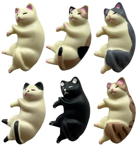 ZYEKIU 6 Piezas Imanes de Nevera con Forma de Gato, Decoración de Nevera, Imán para Neveras, Pegatinas Magnéticas para Pizarra Blanca, Frigorifico Decorativos para Cocina, Oficina, Fotos, Notas