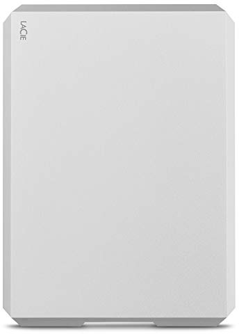 LaCie Mobile Drive, 4TB , External Hard Drive, Moon Silver, USB-C, PC Mac iPad & iPhone, Data Rescue Service (STHG4000400)