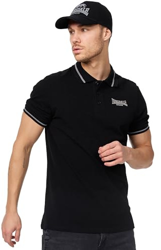 Lonsdale Pikétröja för män Causton, Svart, 3XL