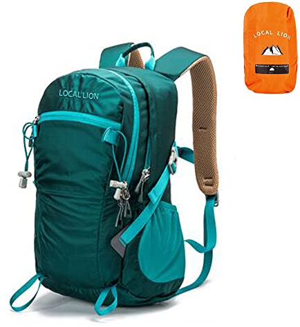 LOCAL LION Wanderrucksack Fahrradrucksack Rucksack 20L für Damen & Herren mit Regenschutz zum Wandern Trekking Camping Fahrradfahren Sport Uni Schule