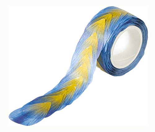 folia 26502 - Washi Sticker, Blüten blau, vorgestanzte Formen aus Reispapier, 200 Stück auf Rolle - ideal zum Verzieren und Dekorieren