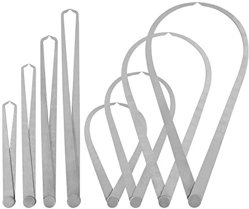 Rustark 8 Stück 15cm 20cm 25cm 30cm Länge Edelstahl Metall Firm Friction Außen Innen Messschieber Ton Messwerkzeug Biegte Beine Gerades Beine Außentaster Innentaster Messschieber Set für Mess Keramik