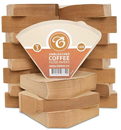 EDESIA ESPRESS – 2000 Filtres à Café Coniques en Papier – Filtre Café N°3 pour Cafetière Manuelle, Pour-Over et Brassage Doux – Taille 3 Brun