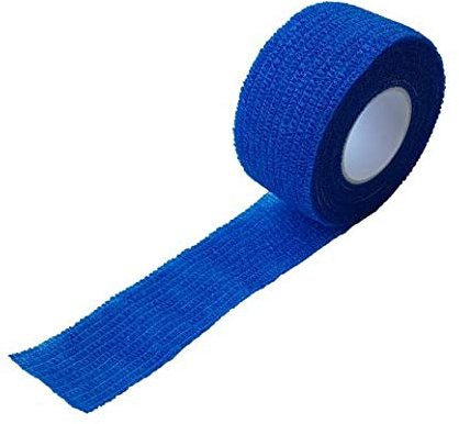 HierBeiDir 2x Fingerschnellverband, wasserfest, selbsthaftend, elastisch, 2,5 cm x 5 m, blau