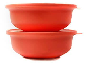 Tupperware Aloha 1L lachs (2) Schüssel Servieren Servierschüssel Salatschüssel 37754