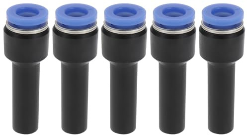 eMagTech 5 Pezzi Riduttore Stelo Push Fit Da 8mm A 6mm Raccordo Idraulico In Plastica Push To Connect 38.9x13.2mm Per Varie Fonti Di Gas Vari Sistemi Pneumatici
