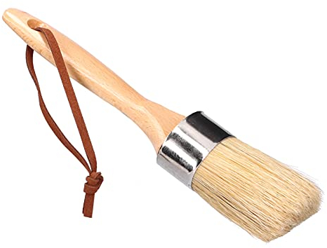 Brosse Ronde de 2 Pouces Pinceau à Peinture à la Craie Brosse à Cire Ronde à Poils avec Manche en Bois Peinture et Outil de Cirage pour la Décoration de la Maison Meubles