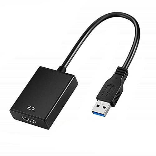 Raopuzi Adaptateur USB 3.0 vers HDMI, Convertisseur USB 3.0/2.0 vers HDMI 1080P Full HD (mâle à Femelle) avec Audio pour Ordinateur Portable Projecteur HDTV Compatible avec Windows XP 7/8 / 8.1/10