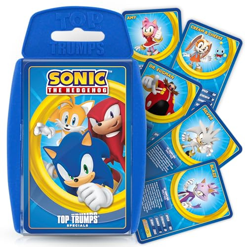 Top Trumps Sonic The Hedgehog Specials Kartenspiel, Spiel mit Schwanz, Knuckles, Eggman, Chaos, Blaze und Chaos aus dem ikonischen Sega MegaDrive-Spiel, pädagogisches Geschenk und Spielzeug für Jungen