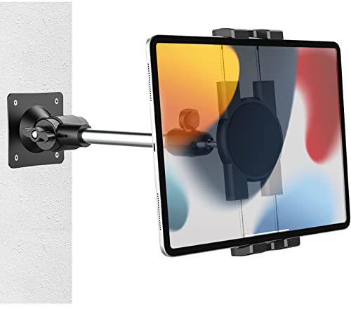 Tablet Wandhalterung Schwenkbar, woleyi Verstellbar Arm iPad Wand Halter Bohren für Küche, Bad, Schlafzimmer [Stabil & 360 ° Swivel] für iPad Pro Air Mini, Galaxy, Fire, Handys, 4-12.9