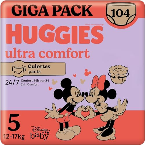 Huggies Little Movers Pannolini Mutandina Taglia 5 (12-17 Kg), Ultra assorbente, Protezione completa, 104 Pz