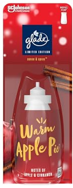 Glade Sense & Spray Air Freshener Refill, Motion Activated Automatic Room Spray and Odour Eliminator for Home, Warm Apple Pie, Pack of 8 (8 x 18ml)