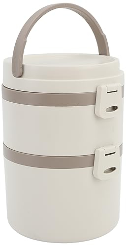 Barattolo Sigillato per Pranzo Al Sacco con Isolamento Termico per Contenitori per Pranzo Al Sacco per Bambini (Bianco crema due strati 1,7 l)