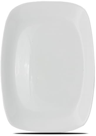 JUANIO Lot de 6 assiette plate à dessert, plat de service rectangulaire en verre - Longueur 21.7 x Profondeur 16.3 cm