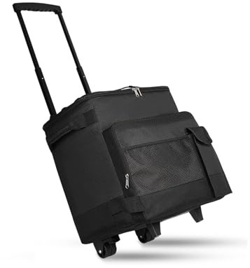 Rollkühler, 43 L Kapazität Doppelreißverschluss Campingkühler mit Rollengriff für Picknick Camping Outdoor-Aktivitäten