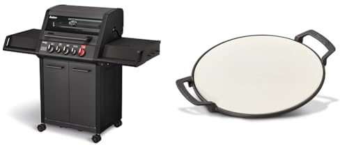 Enders® Gasgrill MONROE PRO 3 SIK TURBO SHADOW, 3-Brenner & SWITCH GRID Pizzastein, Halter aus Gusseisen