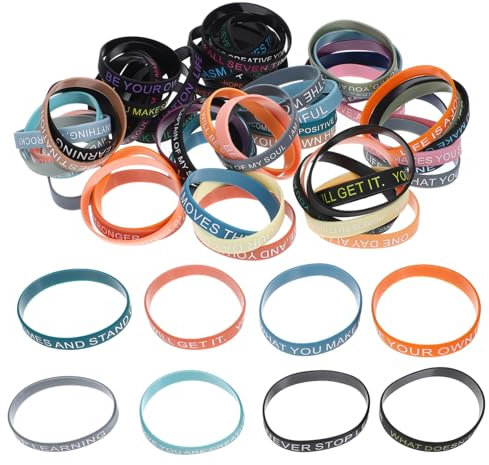 Gogogmee 100stücke Elastische Silikon Armbänder Farbige Armbänder Für Unisex Diy Motivierende Inspirierende