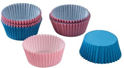 Dr. Oetker 50 moldes de papel para magdalenas, cupcakes y pudines, resistentes al calor, fáciles de despegar, extragrandes, certificados, color azul y rosa