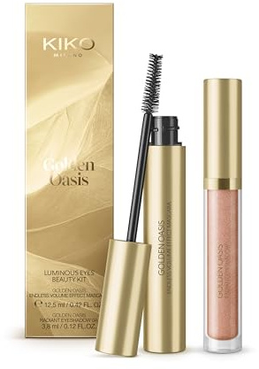 KIKO Milano Golden Oasis Luminous Eyes Beauty Kit, Fuktgivande Ansiktsserum Och Primer Med En Lystergivande Finish