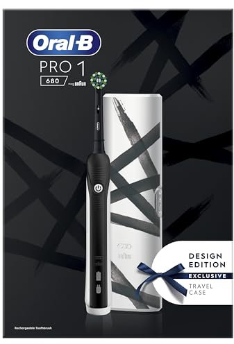 Oral-B Pro 1 680 Electric Toothbrush Design Edition Rechargeable Black with White case