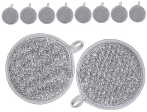 BESTYASH 10piezas Esponjas para Fregar Baño y Cocina Unidades Antirrayaduras Esponja Vegetal Fregador De