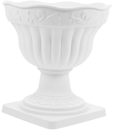 Toyvian Vaso di Fiori Romano a Colonna Bianco in Pp Stile Classico