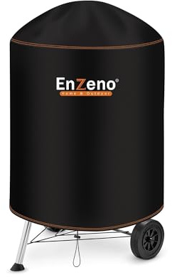 Enzeno Kugelgrill Abdeckung,Grillabdeckung Wetterfest,Grill Abdeckhaube Rund Gasgrill Wasserdicht Staubdicht Schutzhülle Haube Abdeckplane Reißfest BBQ Cover,71 x 68cm