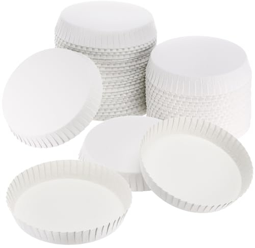 LOLIPPYY Disposable Paper Cup Covers 100Pcs Anti Dust Drink Cover Splashproof Protection Paper Cup Lids for Coffee Tea Mugs Glasses Hotels Restaurants Cafes Events 2.95 Inch