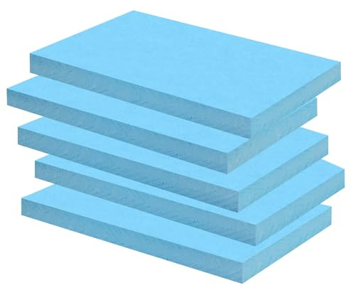 5 Pezzi Pannelli in Schiuma Rigida,pannello polistirene 2cm,Schiuma ad Alta Densità para Manualidades Diy Modelismo Micro-paesaggio (Blu)