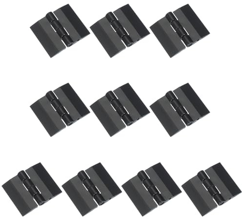 Lot de 10 charnières de porte en verre, charnières en plastique noir, charnières en acrylique - 35 x 30 mm - Transparent - Pliable - Pour armoire, travaux manuels, meubles - 35 x 30 mm