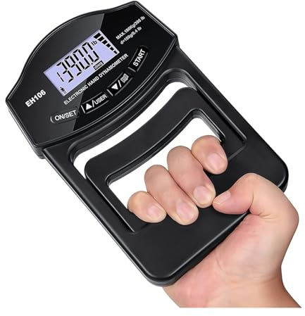 Medidor de Fuerza Digital, Probador de fuerza de agarre, dinamómetro de mano digital de 396 libras/180 kg Medidor de fuerza de agarre Pantalla LCD USB Dinamómetro de agarre de mano(Blue Grip Meter)