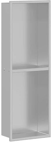 Accessoire de cabine de douche en acier inoxydable - 60 x 20 x 9,5 cm - Argenté, inoxydable et durable - Pour salle de bain moderne - Peu encombrant et facile d'entretien
