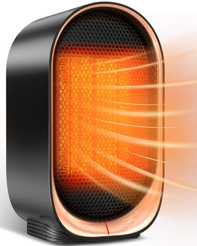 Electric Heater, Portable Space Heater, 1000W Small Room Heaters for Home with Tip-Over Protection, Quiet Fast Mini Desk Heaters for Office Bedroom Bathroom, Jet-black