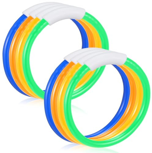 Abaodam Lot de 8 Anneaux de Plongée pour Garçon et Filles en Plastique Coloré Aléatoire, D'entraînement la Plongée sous-Marine, pour Piscine et Jeux Aquatiques Garçon Couleur Aléatoire