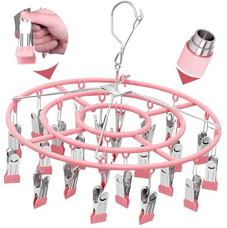 MathLab Compact Sock Dryer with Pegs & Underwear Dryer Hanger - Ultimate Space-Saving Clothes Maiden and Perfect Small Clothes Dryer. Strong Metal Clips for All Clothes Drying Solution