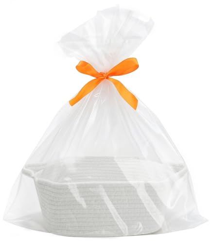 Zatixbu Geschenkkorb Leer, Hochwertiger Korb für Geschenke mit Geschenktüten und Bändern, Faltbar Präsentkorb Leer für Babyparty Geburtstag Hochzeit Ostern
