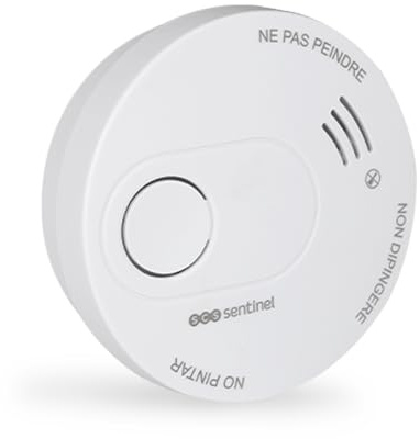 SCS Sentinel - SDA0043 - Détecteur de Fumée DAAF 10 Ans CE NF - Alarme 85 DB - Bouton Auto-Test - Indicateur Lumineux - 1 Pile 9V - SmokeAlarm 10Y