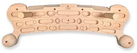 Secoroco Kletterboard aus Holz - Eierlegende Wollmilchsau - Multi Hangboard mit Sticks und Sloper - Grifftiefen 10-25 mm